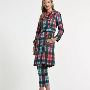 Colorful Tie-Dye Trench Coat